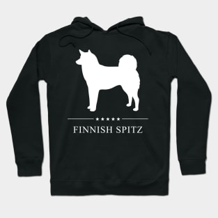 Finnish Spitz Dog White Silhouette Hoodie